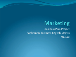 Marketing - Mr. Lee`s English Class