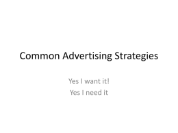 Common Advertising Strategies - NordsWharfMrsGray