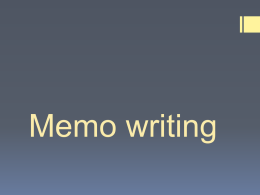 Memo writing - Communication ID400