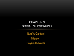 Chapter 9 social networking