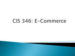 Lesson 1- Introduction to Electronic Commerce