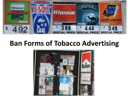Tobacco Product Advertising, 11 Aug 2014