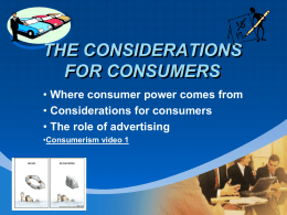 THE CONSIDERATIONS FOR CONSUMERS _2