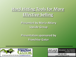 Hard Hitting Tools for More Effective Selling
