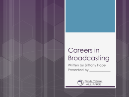 Careers in Broadcasting