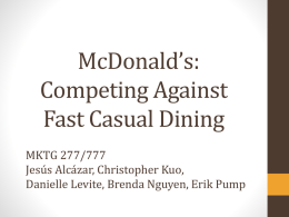 McDonald*s: Competing Against Fast Casual Dining