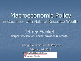 Macroeconomic Policy in Countries with Natural Resource Wealth