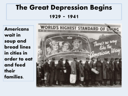 The Great Depression Begins 1929