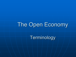 The Open Economy Terminology