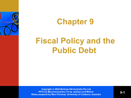 Chapter 9 Fiscal Policy and the Public Debt