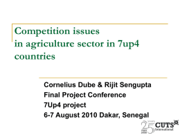 Competition Issues in the Agricultural Sector