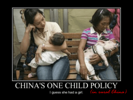 One Child Policy in Rural China. - Watford Grammar School for Boys