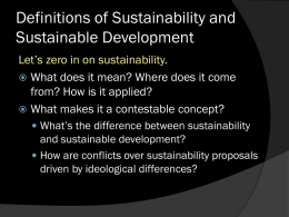 What is Sustainability?