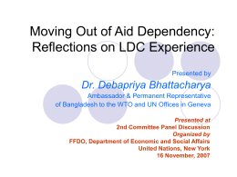 Moving Out of Aid Dependency