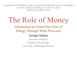 The Role of Money - University of Washington