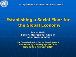 DESA : Establishing a Social Floor for the Global Economy