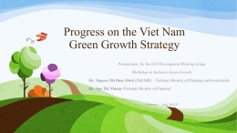 Progress on the Viet Nam Green Growth Strategy
