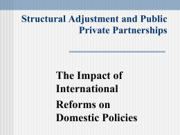 Structural Adjustment, Policy and Administrative Reforms