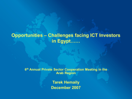 Challenges facing ICT Investors in Egypt - ITU
