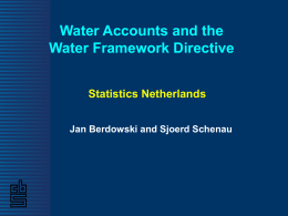 Water accounts and the Water Framework Directive