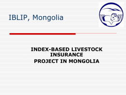 Index Based Livestock Insurance Project, Mongolia