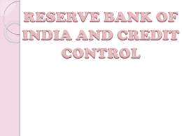 Reserve bank of India and Credit controlx