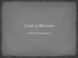 Unit 9 Review