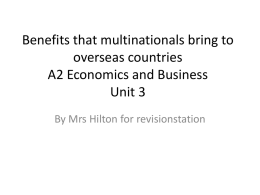 Benefits of Multinationals