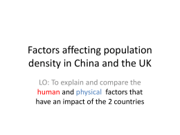Factors affecting population density in China and the UK