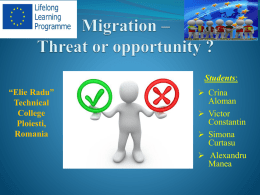 Migration – Threat or opportunity-ROMANIA