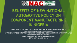 Benefits of New National Automotive Policy on - cadd