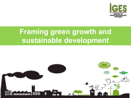 Green Growth and Contributions to Sustainable
