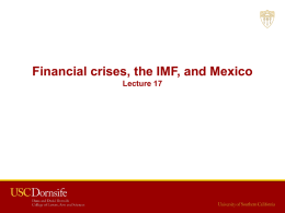 Lecture 17: The IMF & Financial Crises