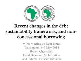 Recent changes in the debt sustainability framework