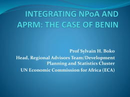 THE CASE OF BENIN - United Nations Economic Commission for