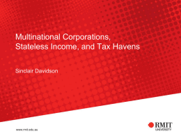 Multinational Corporations, Stateless Income, and
