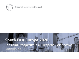 Regional Initiatives South East Europe 2020 Strategy