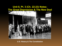 Unit 9 Great Depression Notes - Anderson School District Five