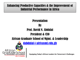 ATF 2012 - Presentation on Enhancing Productive Capacities and