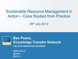 Ben Peace, KTN - Institute of Environmental Management and