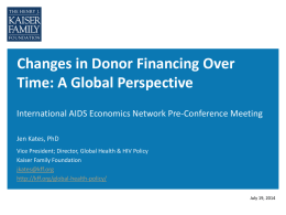 Changes in Donor Financing Over Time