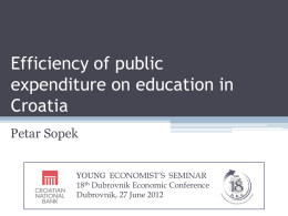 Efficiency of public expenditure on education in Croatia