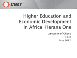 Higher Education and Economic Development in Africa