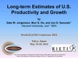 Long-Term Estimates of U.S. Productivity and Growth
