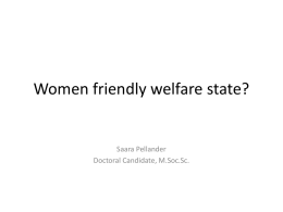 Women friendly welfare state?
