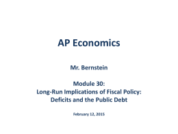 Module 30 - Long-Run Implications of Fiscal Policy