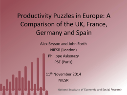 Alex Bryson Productivity Puzzle in Europe