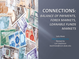 Connections: Balance of Payments, Foreign Currency