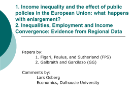 1. Income inequality and the effect of public policies