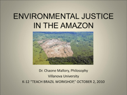 ENVIRONMENTAL JUSTICE IN THE AMAZON